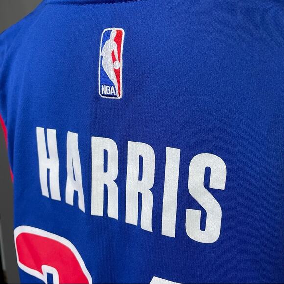 Detroit Pistons NBA Jersey Harris 34 Small Adidas Red Blue Basketball - Picture 5 of 9